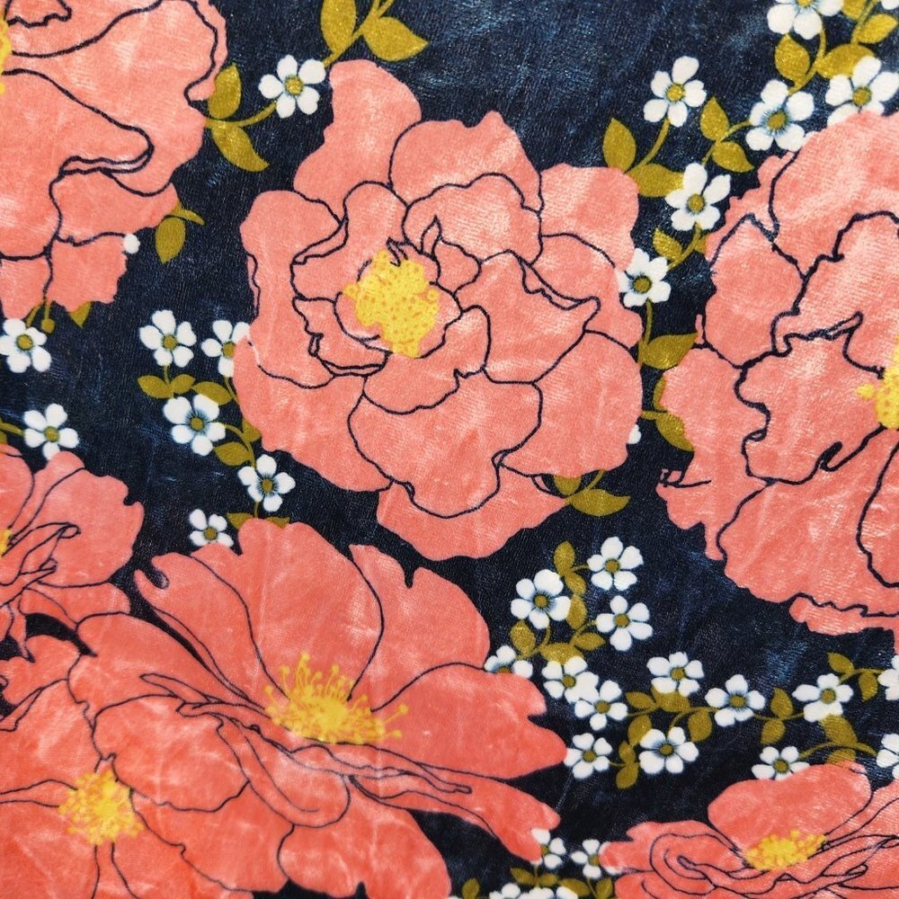 ZARA Floral Velvet Puff Sleeve Kaftan Midi Dress - Picture 8 of 10